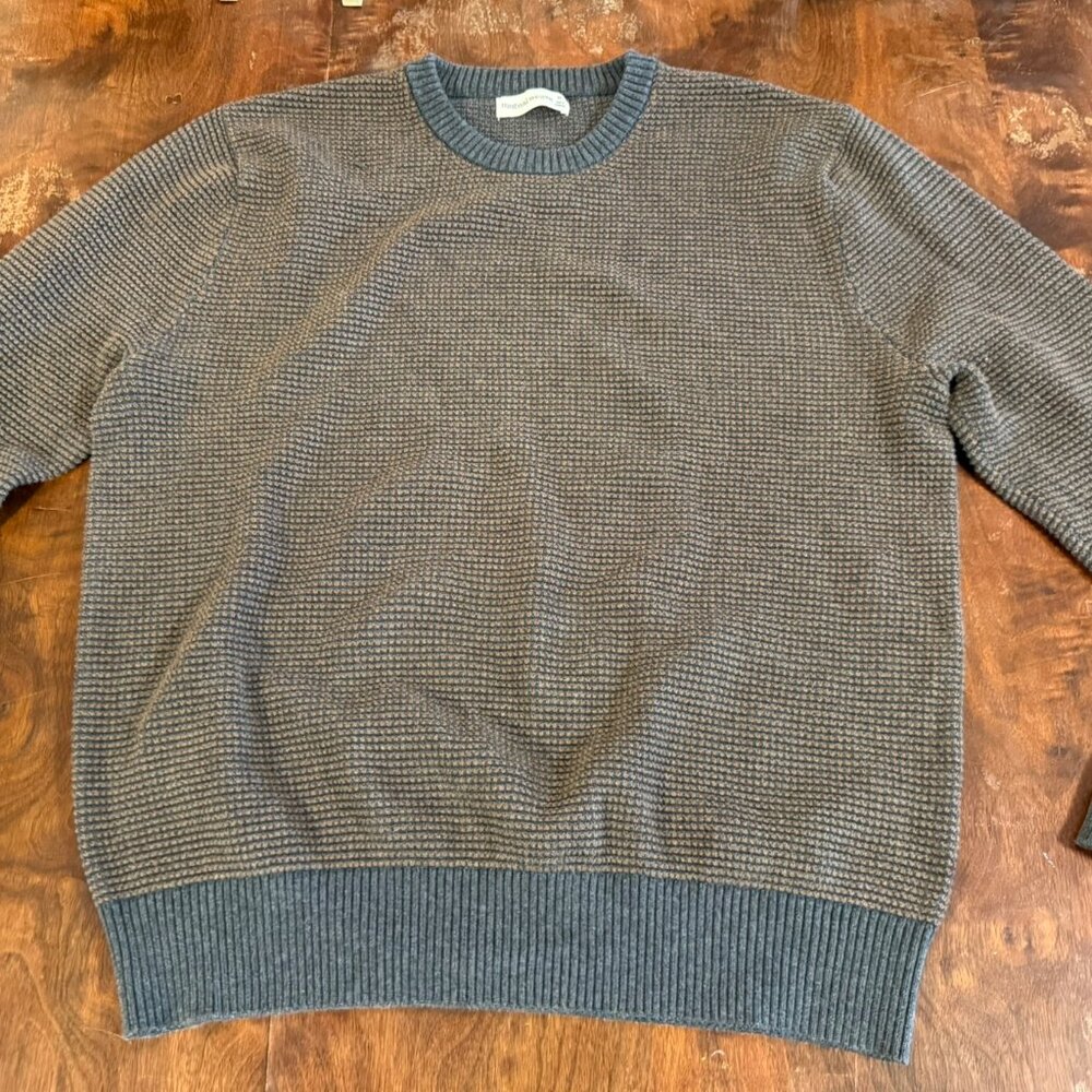 Mutual Weave Men’s XXL Brown Textured Knit Sweater Crewneck Cotton Blend